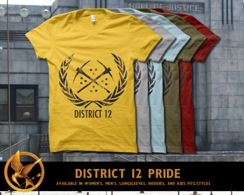 Wear your District 12 pride as we cheer on our tributes for this year&#8217;s Hunger Games! Get it here in lots of different colors! Follow RachaelMakesShirts on Tumblr &amp; Facebook for sneak peeks and DISCOUNTS!