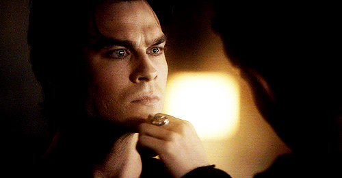 auntjenna: licensetobite: waitingondelena: #sassy damon #’oh my GOD darling of course black goes with everything!!!’ #’can’t you see that’s my favorite color? i’m always wearing it!’ #’ugh straightmen clearly have no talent for fashion’ #his eyeliner be popping #this is also his reaction to Stefan messing up another rug. Jesus Stefan you know he just had that cleaned! 