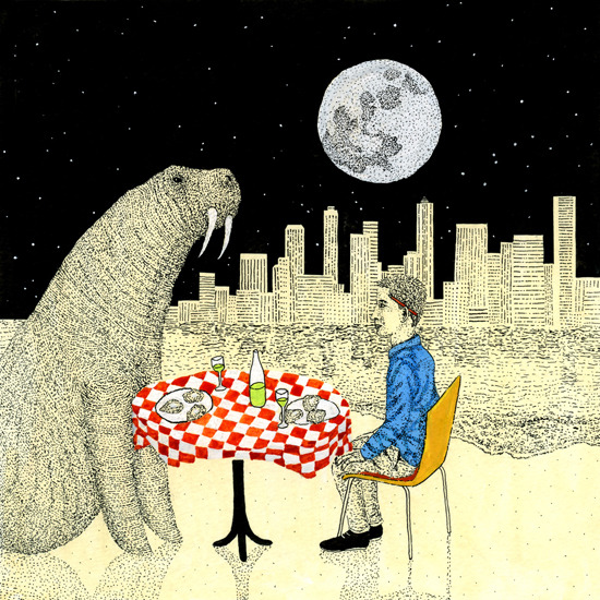 Walrus &amp; I Real Eats Editorial Illustration | Acrylic &amp; Ink by @john_c_biddle check out my tumblr!